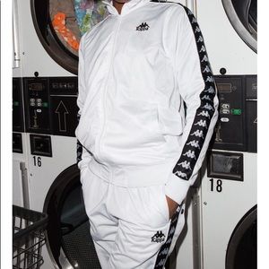 KAPPA MENS WHITE AND BLACK TRACKSUIT